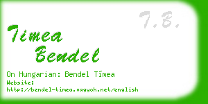 timea bendel business card